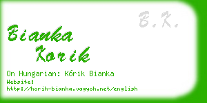 bianka korik business card