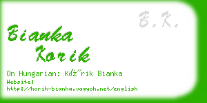 bianka korik business card